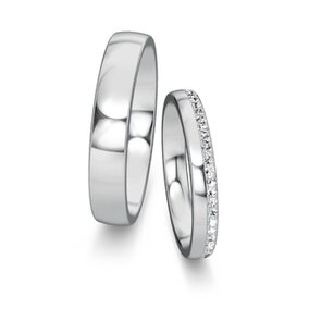 Eheringe Modern/Romance mit Diamant-Pavé 0,165ct