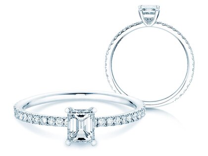 Verlobungsring Elaine in 14K Weißgold mit Diamanten 0,86ct G/VS