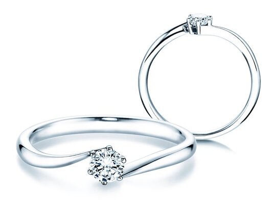 Verlobungsring Devotion in 18K Weißgold mit Diamant 0,10ct H/SI