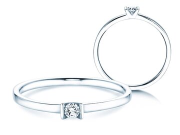 Verlobungsring Love in 14K Weißgold mit Diamant 0,04ct G/SI