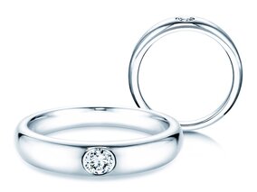 Verlobungsring Promise in 18K Weißgold mit Diamant 0,05ct G/SI