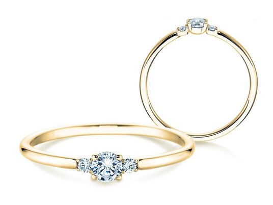Verlobungsring Vivid Petite Diamond in 14K Gelbgold mit Labordiamanten 0,30ct E/VS