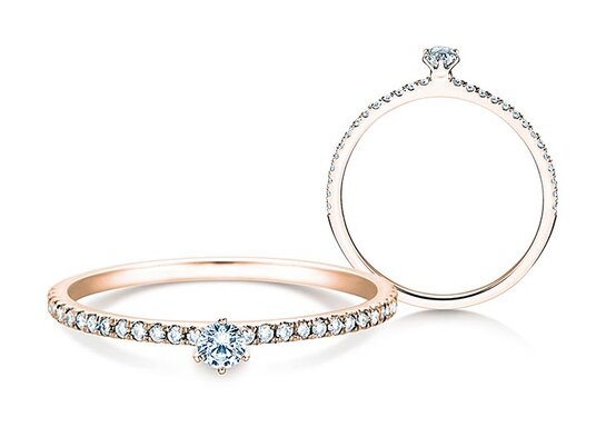 Verlobungsring Classic Pavé in 9K Weißgold mit Diamanten 0,20ct G/SI