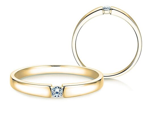 Verlobungsring Infinity Petite in 14K Gelbgold mit Diamant 0,03ct G/SI