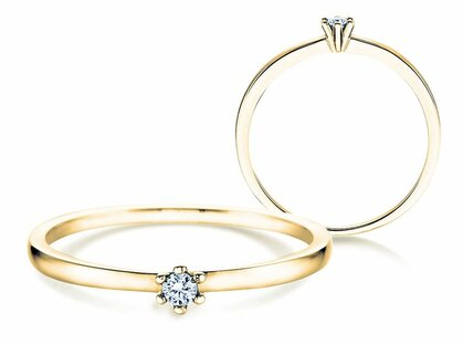 Verlobungsring Classic Petite in 14K Gelbgold mit Diamant 0,13ct