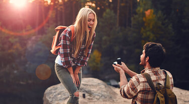 Heiratsantrag am Strand