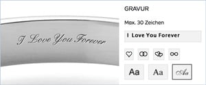 kostenlose Gravur mit Live-Vorschau bei JUWELIER.at