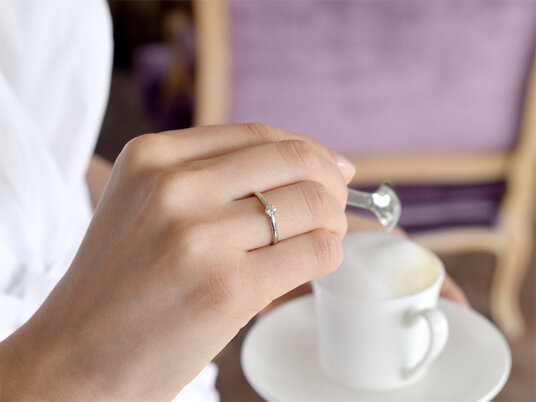Verlobungsring Melody in Silber 925/- mit Labordiamant 0,15ct