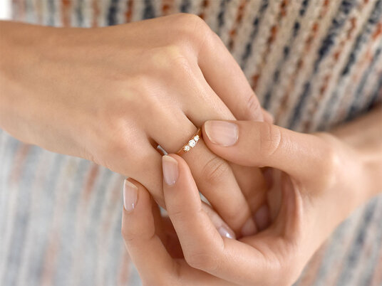 Verlobungsring 3 Stones in 14K Roségold mit Labordiamanten 1,00ct
