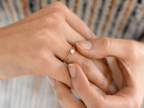 Verlobungsring Devotion in 14K Roségold mit Diamant 0,35ct G/SI