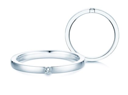 Verlobungsring Infinity in Silber 925/- mit Diamant 0,15ct G/SI