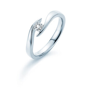 Verlobungsring Twist in Silber 925/- mit Labordiamant 0,15ct E/VS