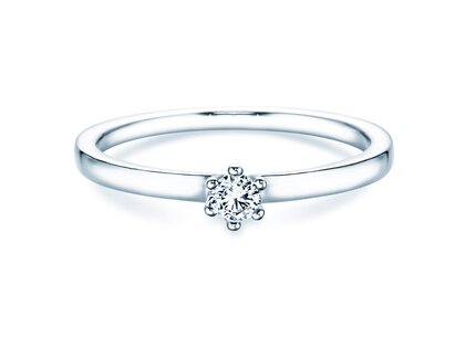 Verlobungsring Classic Petite in 14K Weißgold mit Diamant 0,13ct G/SI