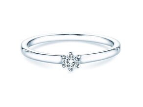 Verlobungsring Classic Petite in 14K Weißgold mit Diamant 0,09ct G/SI