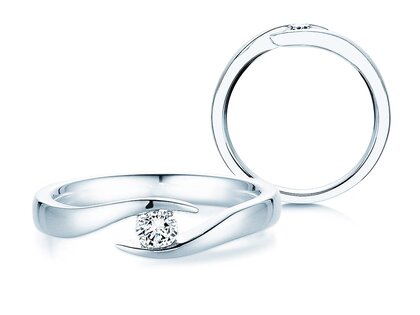 Verlobungsring Twist in Silber 925/- mit Labordiamant 0,15ct E/VS