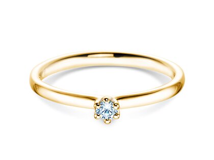 Verlobungsring Classic 6 in 14K Gelbgold mit Diamant 0,05ct H/SI