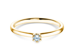 Verlobungsring Classic 6 in 14K Gelbgold mit Diamant 0,05ct H/SI