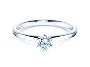 Verlobungsring Classic 6 in 14K Weißgold mit Diamant 0,25ct H/SI