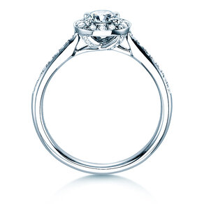 Verlobungsring Halo Classic in 18K Weißgold mit Diamanten 0,78ct G/SI