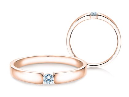 Verlobungsring Infinity Petite in 14K Roségold mit Diamant 0,09ct G/SI