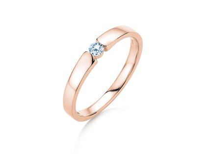 Verlobungsring Infinity Petite in 14K Roségold mit Diamant 0,09ct G/SI