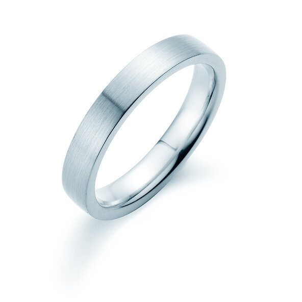 Herrenring Modern 4mm in Silber 925/- matt