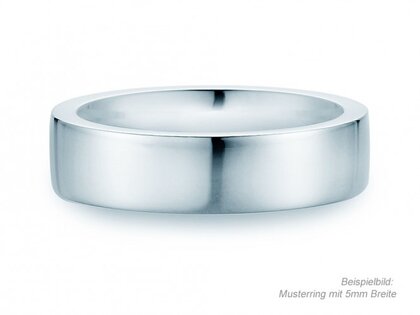 Herrenring Modern 4,5mm in 14K Weißgold poliert