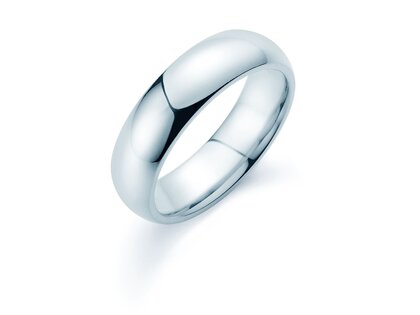 Herrenring Classic 6mm in 14K Weißgold poliert
