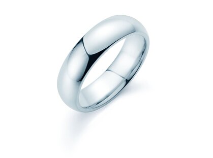 Herrenring Classic 6mm in 14K Weißgold poliert