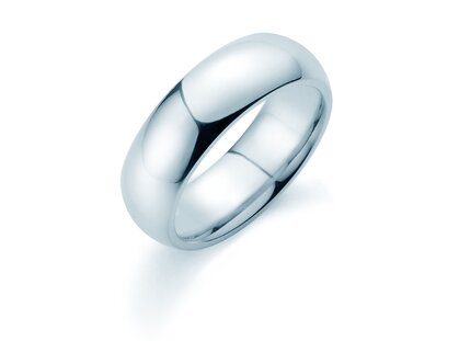 Herrenring Classic 6,5mm in 9K Weißgold poliert