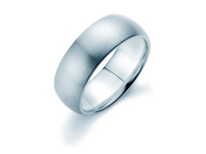 Herrenring Classic 7,5mm in 9K Weißgold matt