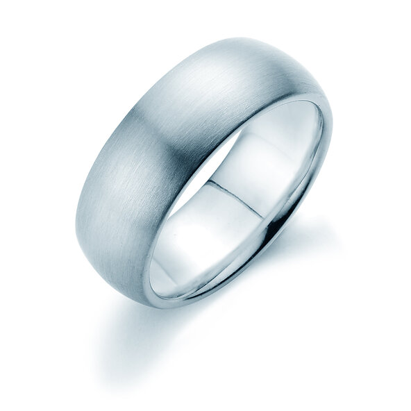 Herrenring Classic 7,5mm in 9K Weißgold matt
