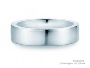 Herrenring Modern 8mm in 14K Weißgold poliert