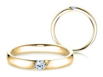 Verlobungsring Italic in 14K Gelbgold mit Diamant 0,03ct G/SI
