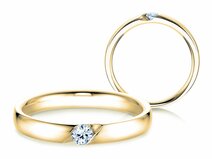 Verlobungsring Italic in 9K Gelbgold mit Diamant 0,03ct G/SI