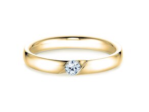 Verlobungsring Italic in 14K Gelbgold mit Diamant 0,03ct H/SI