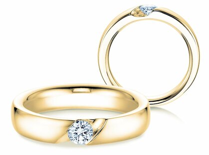 Verlobungsring Italic in 9K Gelbgold mit Diamant 0,50ct H/SI