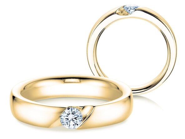 Verlobungsring Italic in 14K Gelbgold mit Labordiamant 0,25ct E/VS