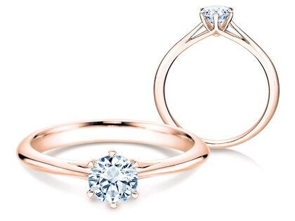 Verlobungsring Heaven 6 in 14K Roségold mit Labordiamant 0,50ct E/VS