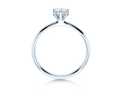 Verlobungsring Classic 6 in 18K Weißgold mit Diamant 0,50ct H/SI