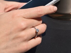 Verlobungsring Classic 6 in 18K Weißgold mit Diamant 0,50ct H/SI