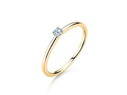 Verlobungsring Classic 4 in 14K Gelbgold mit Diamant 0,05ct H/SI