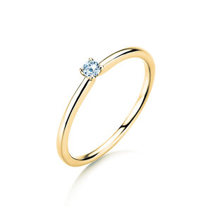 Verlobungsring Classic 4 in 14K Gelbgold mit Diamant 0,05ct H/SI