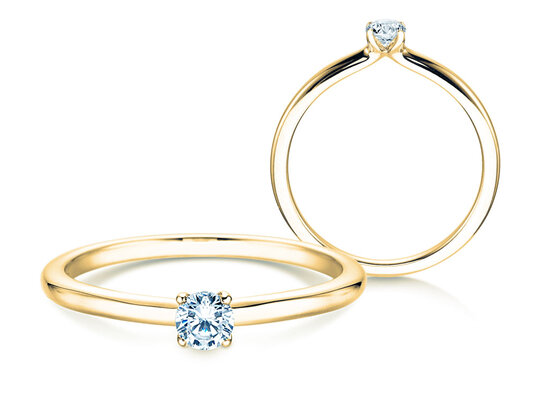 Verlobungsring Classic 4 in 9K Gelbgold mit Labordiamant 0,15ct E/VS