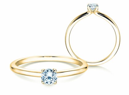 Verlobungsring Classic 4 in 9K Gelbgold mit Diamant 0,25ct H/SI