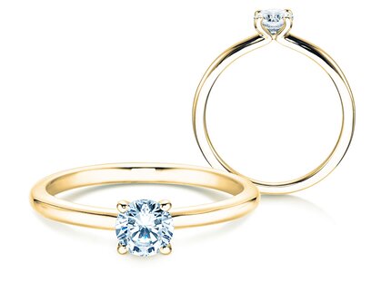 Verlobungsring Classic 4 in 9K Gelbgold mit Diamant 0,30ct G/SI