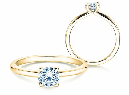 Verlobungsring Classic 4 in 9K Gelbgold mit Diamant 0,50ct H/SI