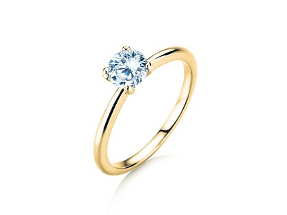 Verlobungsring Classic 4 in 18K Gelbgold mit Diamant 0,60ct H/SI
