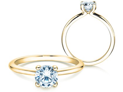 Verlobungsring Classic 4 in 14K Gelbgold mit Labordiamant 0,75ct E/VS