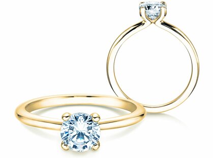 Verlobungsring Classic 4 in 9K Gelbgold mit Diamant 1,00ct H/SI